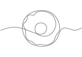 Continuous line drawing of donuts. Illustration for food and drink concepts. vector