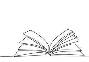 Open Book Continuous Line Drawing vector