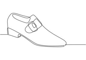 Loafers illustrated in continuous line drawing. Minimalist design for beauty and fashion. vector