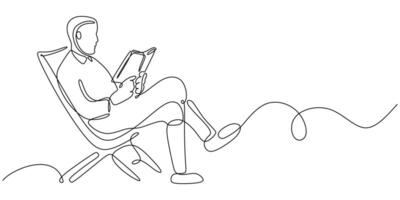 Reading Man Minimalist Art vector