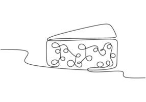 Continuous line drawing of cheese. Minimalist illustration for food and drink concepts. vector