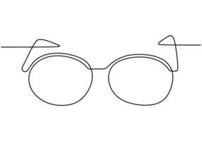 Glasses in continuous line drawing. Illustration for beauty and fashion on a white background. vector