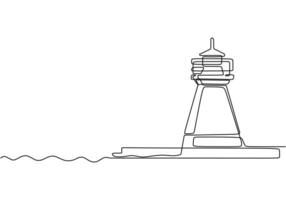 Lighthouse Guiding Structure Line Drawing vector
