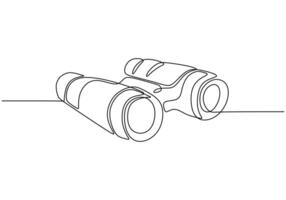 Minimal Binoculars One Line Art vector