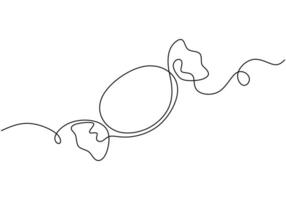 Wrapped candy one line drawing vector