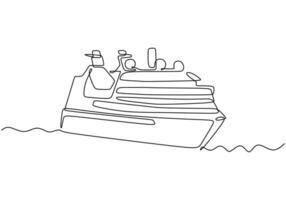 Cruise Ship One Line Drawing vector