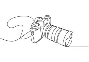 Digital camera one line drawing vector