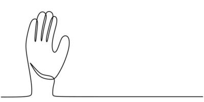 Protective Gloves Minimalist Line Art vector