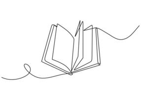 Open Book Minimal One Line Drawing vector