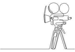 Classic film camera one line drawing vector