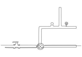 Petroleum pipeline continuous line art vector