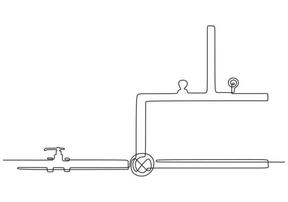 Petroleum pipeline continuous line art