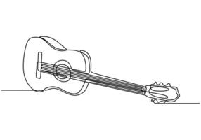 Classic Guitar Minimal Line Drawing vector