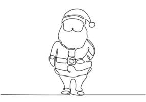 Santa Claus one line drawing vector