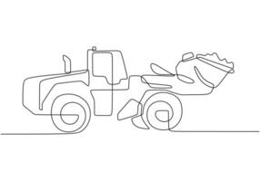 Front Loader One Line Illustration vector