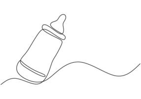 Feeding bottle continuous line art vector