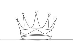 Continuous line drawing of a royal crown. Illustration for beauty and fashion concepts. vector