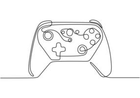 Gaming joystick one line drawing vector