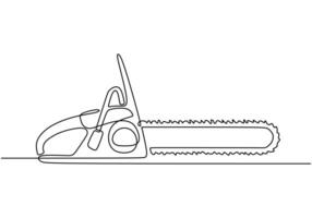 Chainsaw one line drawing vector