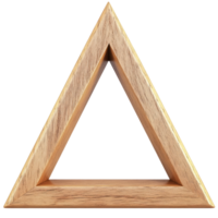 Wooden Triangle Frame On Black. A Minimalist Design Element. png