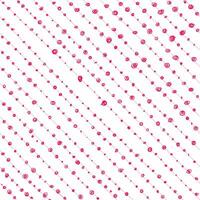 Hand drawn ink diagonal lines with dots dot circles pink color on white. Seamless pattern vector