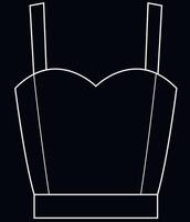 Corsage top image outline white on black background vector