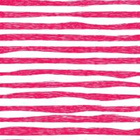 Hand drawn ink striped pink color on white. Seamless pattern vector