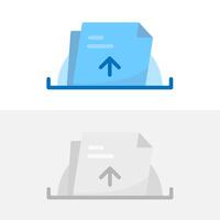 Illustration of document with upload arrow symbol. file upload button or drag and drop upload area. for user interface elements, web design, apps, cloud services, and digital forms vector