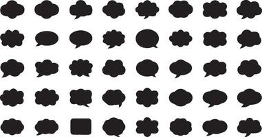 Assorted Cloud Speech Bubble Icons Ideal for Messaging and Dialogue Representations vector