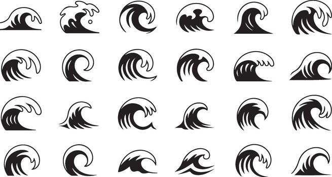 High quality wave icon set for websites and applications vector
