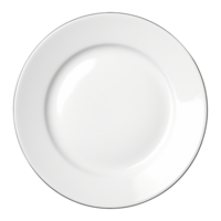 Minimal white dinner plate displayed on transparent background png