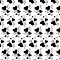 Seamless pattern of whimsical heart vines dancing with love and affection presented in monochrome vector