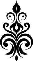 Abstract black and white floral pattern element vector