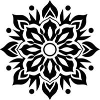 Abstract black and white floral pattern curve vector