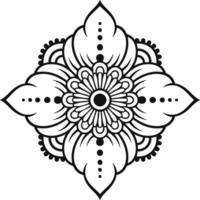 Intricate floral mandala art symbolizing harmony and spiritual connection clean line art vector