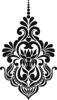 Abstract black and white floral pattern decoration vector