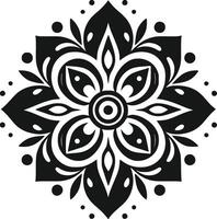 Abstract modern art black and white floral pattern vector