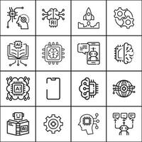 AI Technology Icons design vector