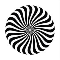 Abstract vortex of swirling black and white rays evokes a sense of motion illusionary graphic circle vector
