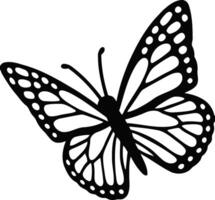 A graceful butterfly in flight a symbol of transformation and new beginnings simple black and white vector