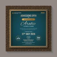 Arabic Tajweed course admissions open vector