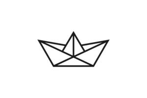 paper boat icon line design vector