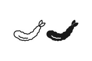 ebi furai or fried prawns in flour icon line or flat design vector