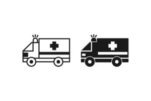 ambulance icon line and flat design vector