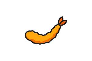 ebi furai or fried prawns in flour flat icon vector