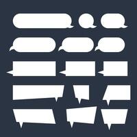 Different shape Modern message bubbles dark blue collection vector