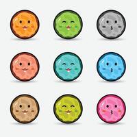 Cute smiling toast bread character icon. Fun illustration in kawaii cartoon style vector