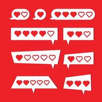 Bubble Heart icons. Set of Bubble love symbols. Set of heart trend icons isolated on Red background. vector