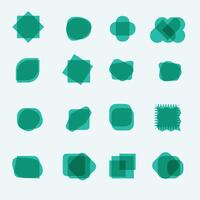 bstract geometric shapes. Minimalist badge elements, star sticker, zigzag label, trendy wavy and blob shape frames set vector