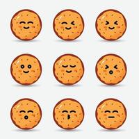 Cute smiling brown toast bread character icon. Fun illustration in kawaii cartoon style vector